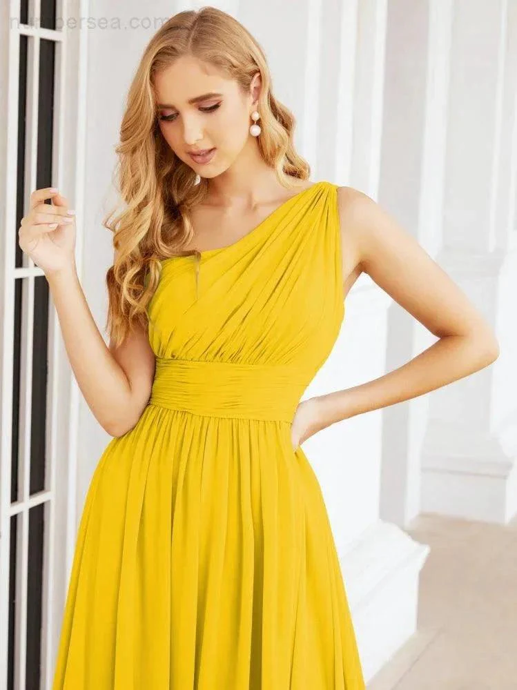 Numbersea One Shoulder Bridesmaid Dresses Long Maxi Formal Evening Party Prom Gowns 28061 - Image 99