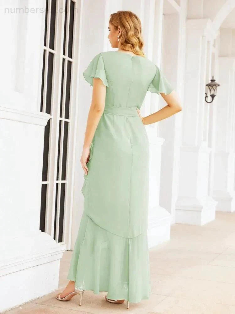 Numbersea Ruffled Bridesmaid Dresses Mermaid Formal Violin Evening Party Prom Gowns 28042 - Image 10