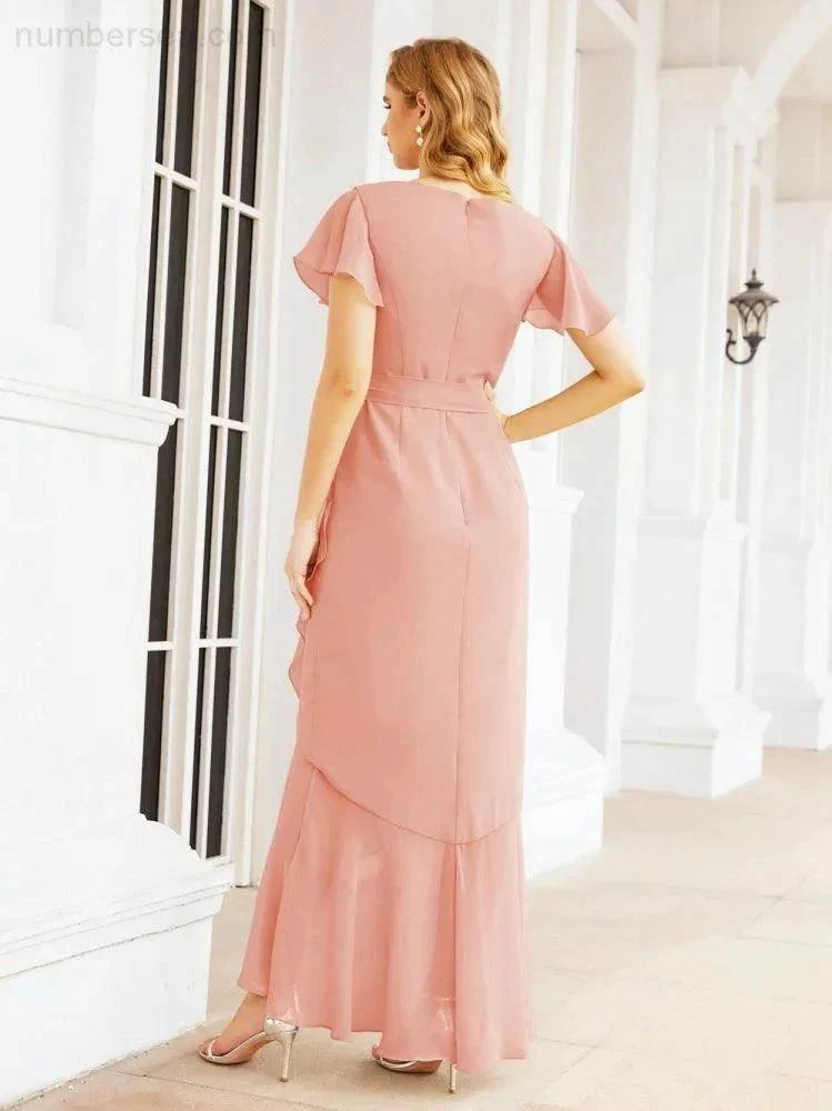 Numbersea Ruffled Bridesmaid Dresses Mermaid Formal Violin Evening Party Prom Gowns 28042 - Image 12