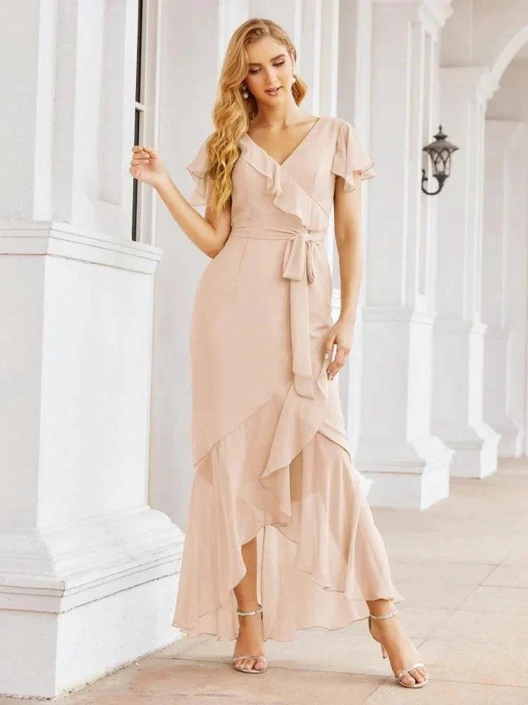Numbersea Ruffled Bridesmaid Dresses Mermaid Formal Violin Evening Party Prom Gowns 28042 - Image 15