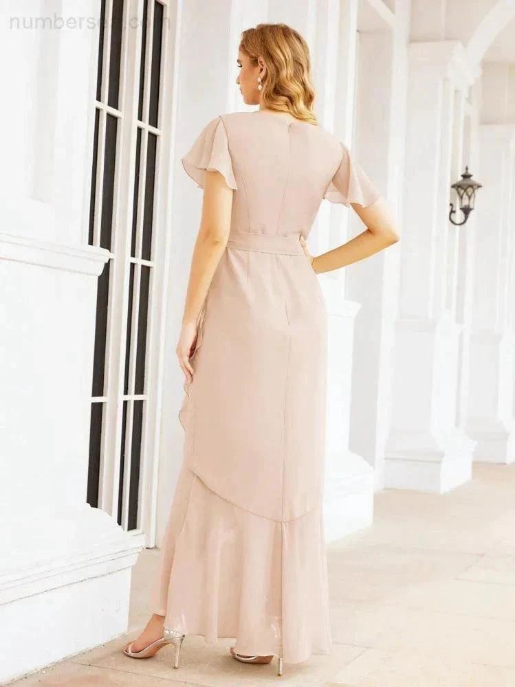 Numbersea Ruffled Bridesmaid Dresses Mermaid Formal Violin Evening Party Prom Gowns 28042 - Image 16