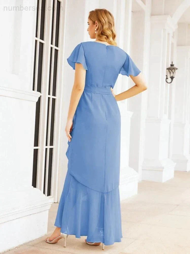 Numbersea Ruffled Bridesmaid Dresses Mermaid Formal Violin Evening Party Prom Gowns 28042 - Image 20