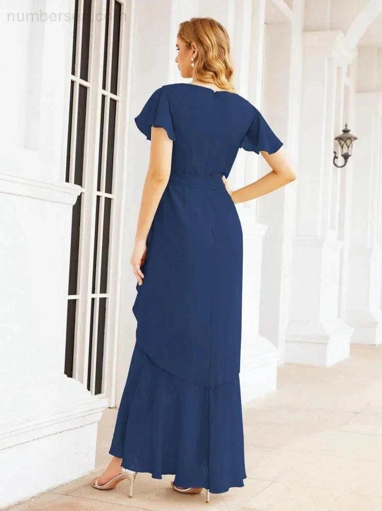 Numbersea Ruffled Bridesmaid Dresses Mermaid Formal Violin Evening Party Prom Gowns 28042 - Image 26
