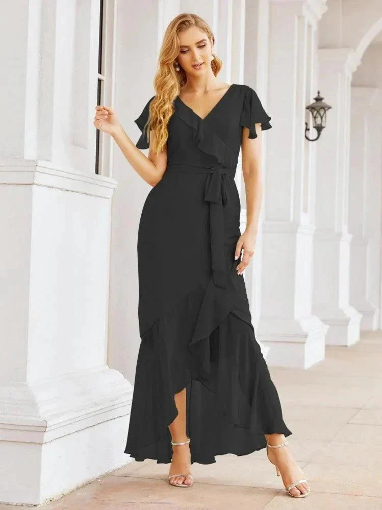 Numbersea Ruffled Bridesmaid Dresses Mermaid Formal Violin Evening Party Prom Gowns 28042 - Image 29