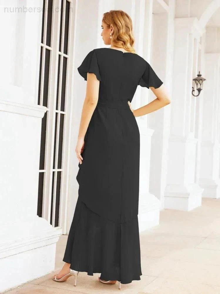 Numbersea Ruffled Bridesmaid Dresses Mermaid Formal Violin Evening Party Prom Gowns 28042 - Image 30
