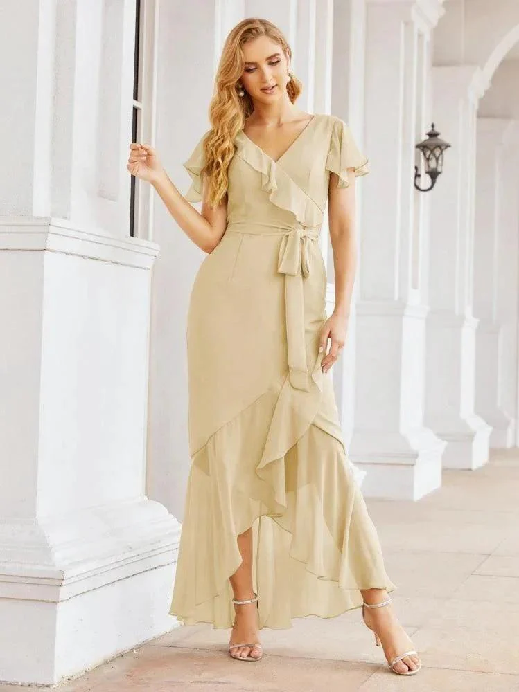 Numbersea Ruffled Bridesmaid Dresses Mermaid Formal Violin Evening Party Prom Gowns 28042 - Image 31