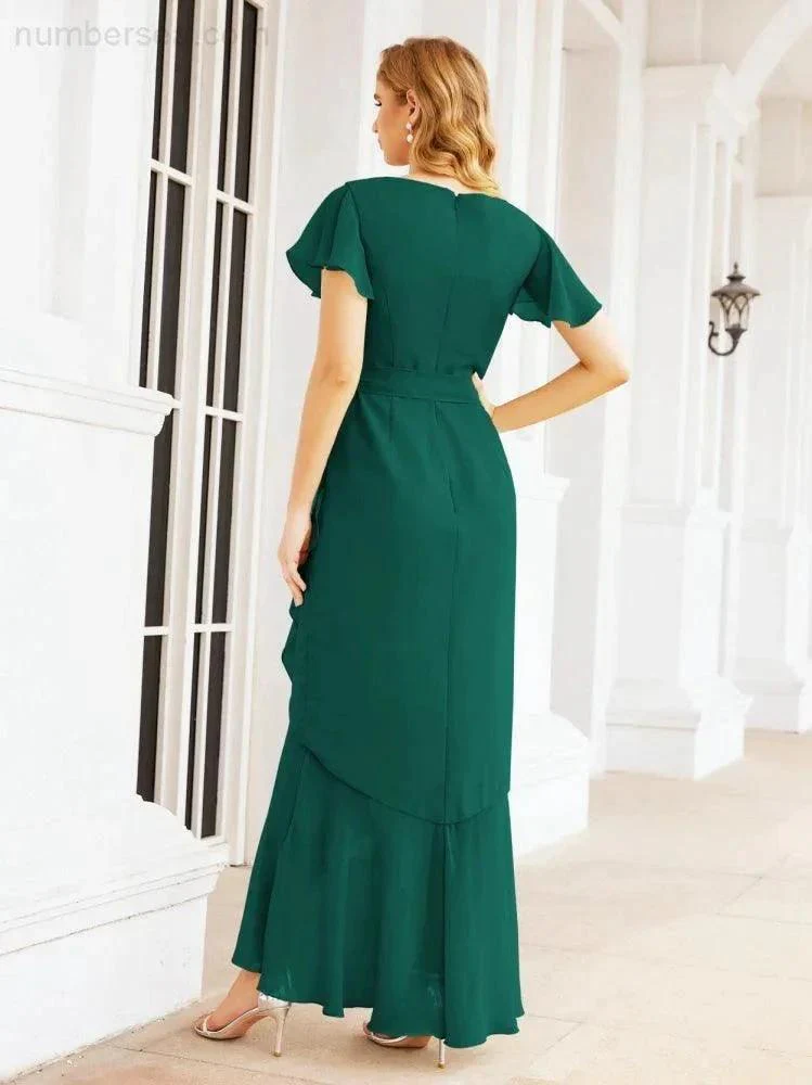 Numbersea Ruffled Bridesmaid Dresses Mermaid Formal Violin Evening Party Prom Gowns 28042 - Image 34