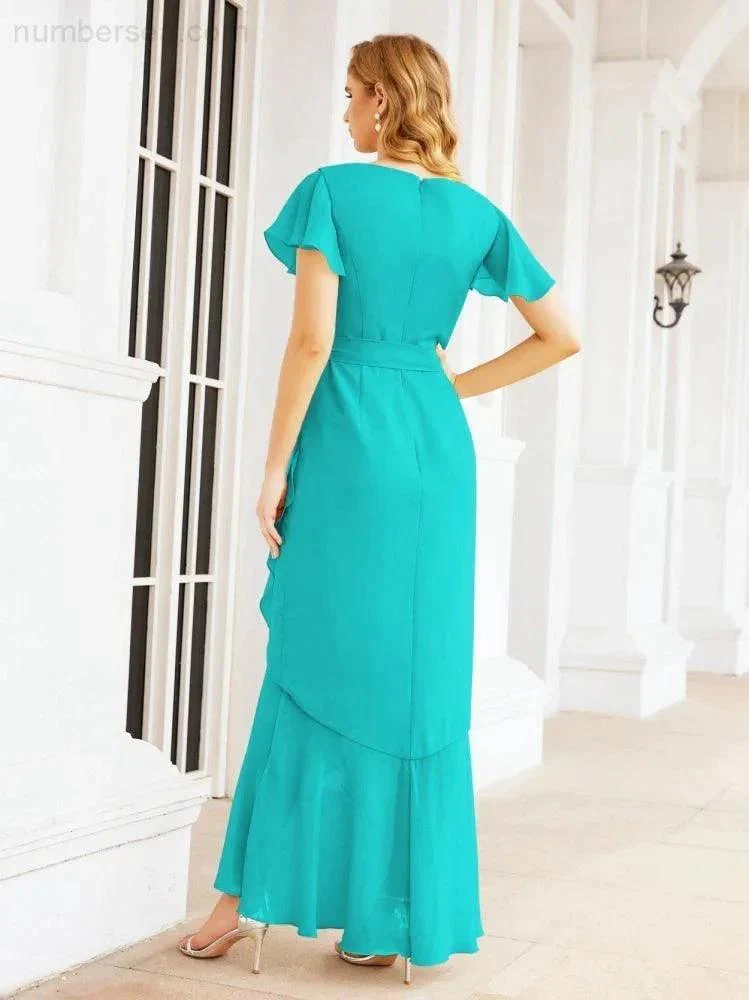 Numbersea Ruffled Bridesmaid Dresses Mermaid Formal Violin Evening Party Prom Gowns 28042 - Image 46