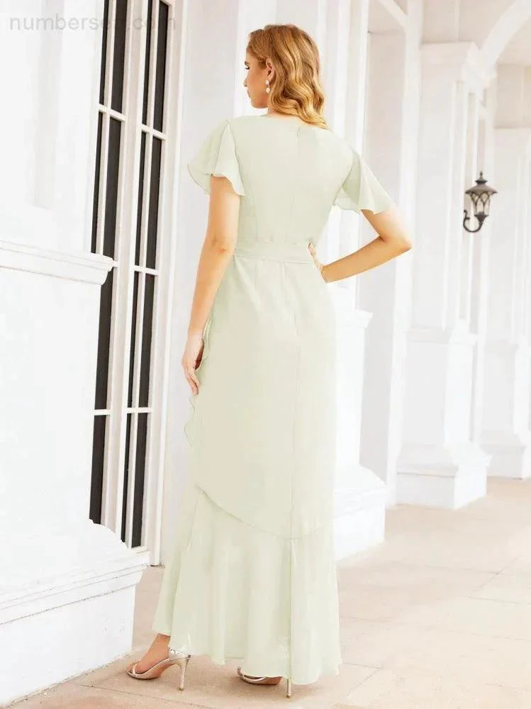 Numbersea Ruffled Bridesmaid Dresses Mermaid Formal Violin Evening Party Prom Gowns 28042 - Image 52