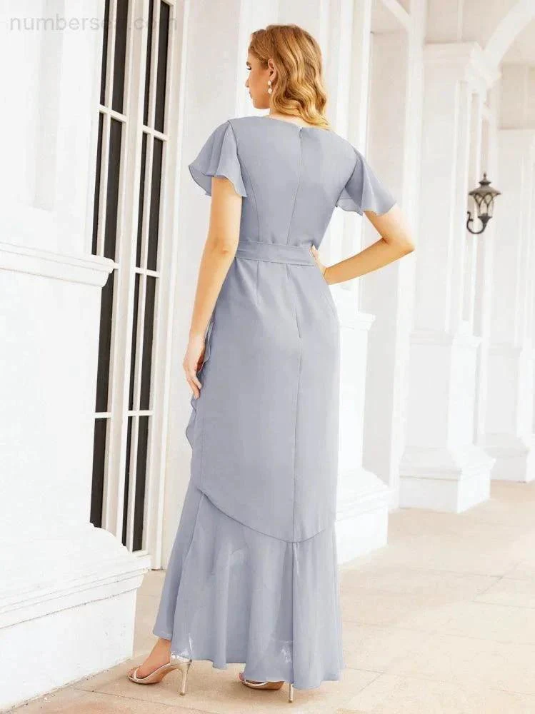 Numbersea Ruffled Bridesmaid Dresses Mermaid Formal Violin Evening Party Prom Gowns 28042 - Image 6