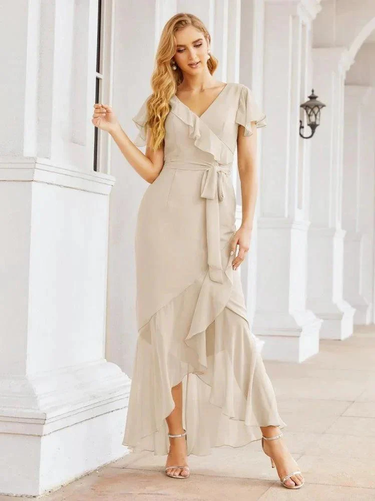 Numbersea Ruffled Bridesmaid Dresses Mermaid Formal Violin Evening Party Prom Gowns 28042 - Image 69