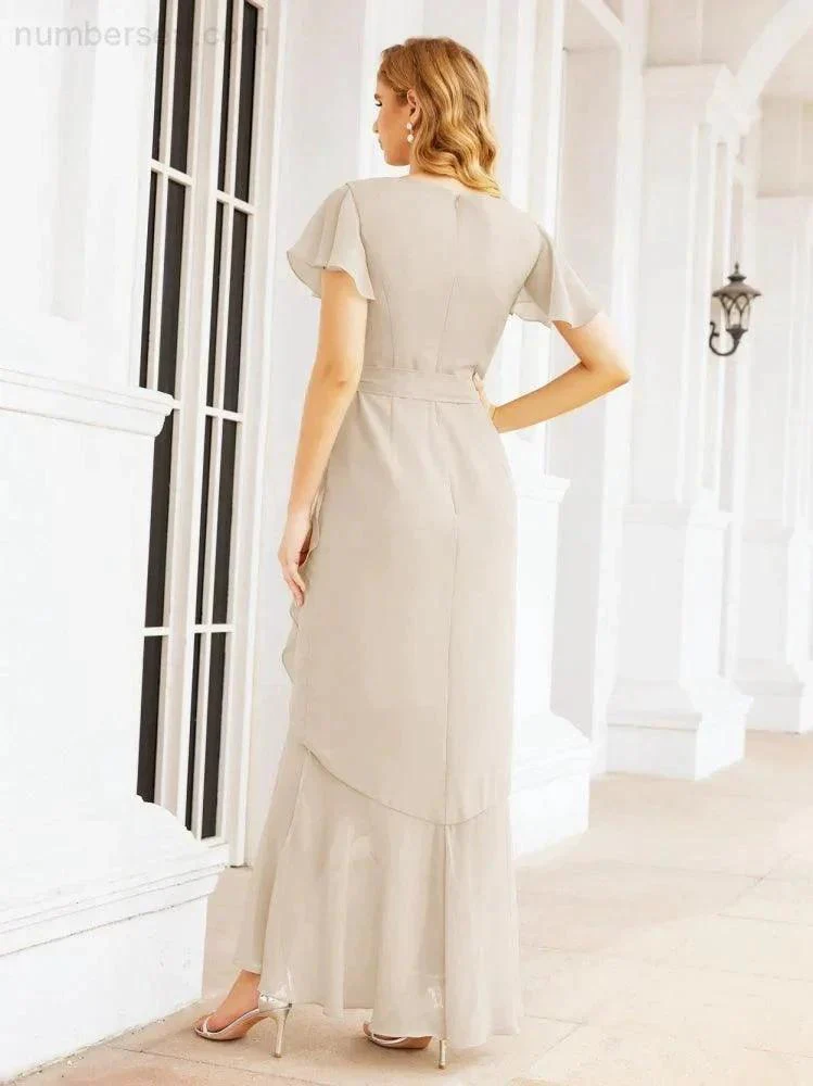 Numbersea Ruffled Bridesmaid Dresses Mermaid Formal Violin Evening Party Prom Gowns 28042 - Image 70