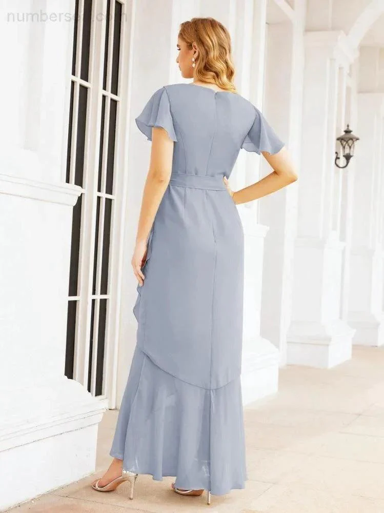 Numbersea Ruffled Bridesmaid Dresses Mermaid Formal Violin Evening Party Prom Gowns 28042 - Image 8