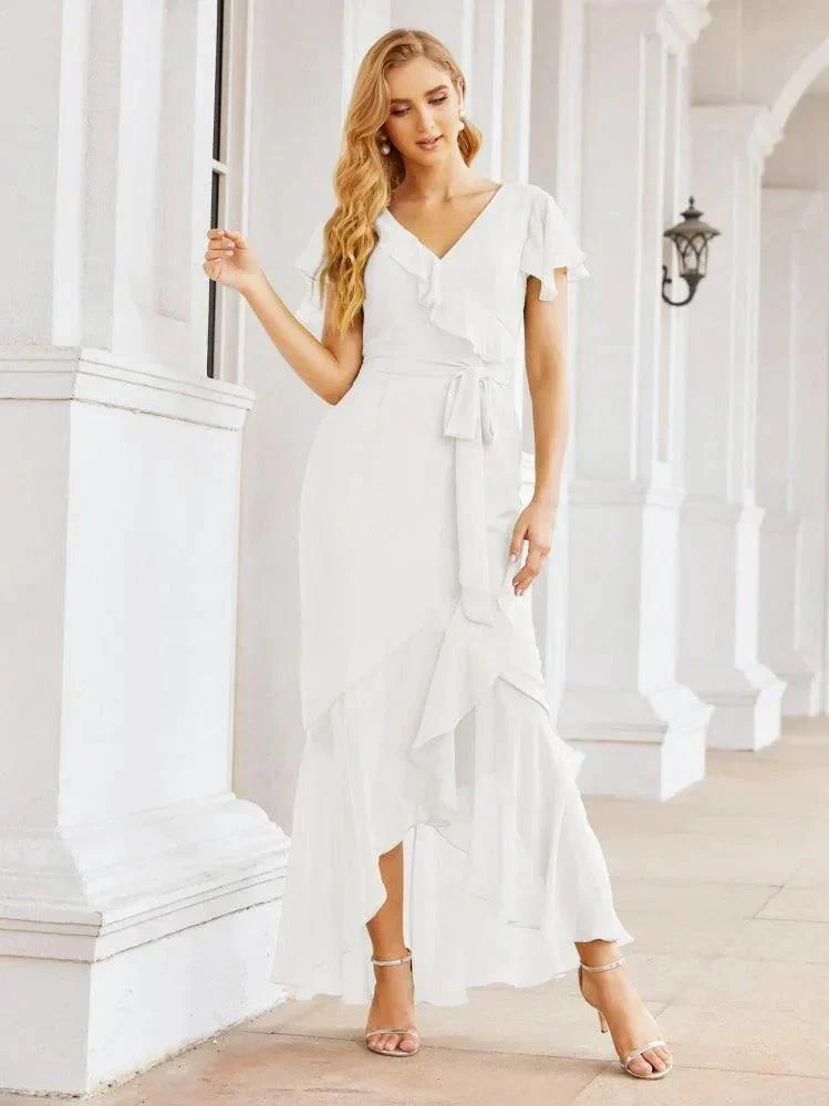 Numbersea Ruffled Bridesmaid Dresses Mermaid Formal Violin Evening Party Prom Gowns 28042 - Image 83