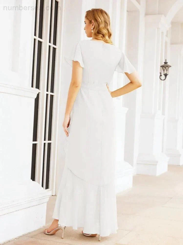 Numbersea Ruffled Bridesmaid Dresses Mermaid Formal Violin Evening Party Prom Gowns 28042 - Image 84
