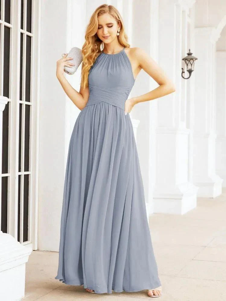 Numbersea Sleeveless Bridesmaid Dresses Long Prom Gown Zipper with Keyhole Back 28056 - Image 10