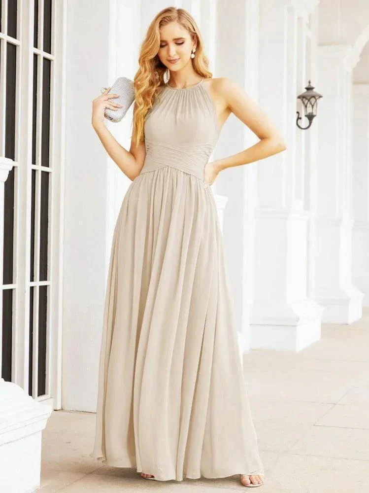 Numbersea Sleeveless Bridesmaid Dresses Long Prom Gown Zipper with Keyhole Back 28056 - Image 103