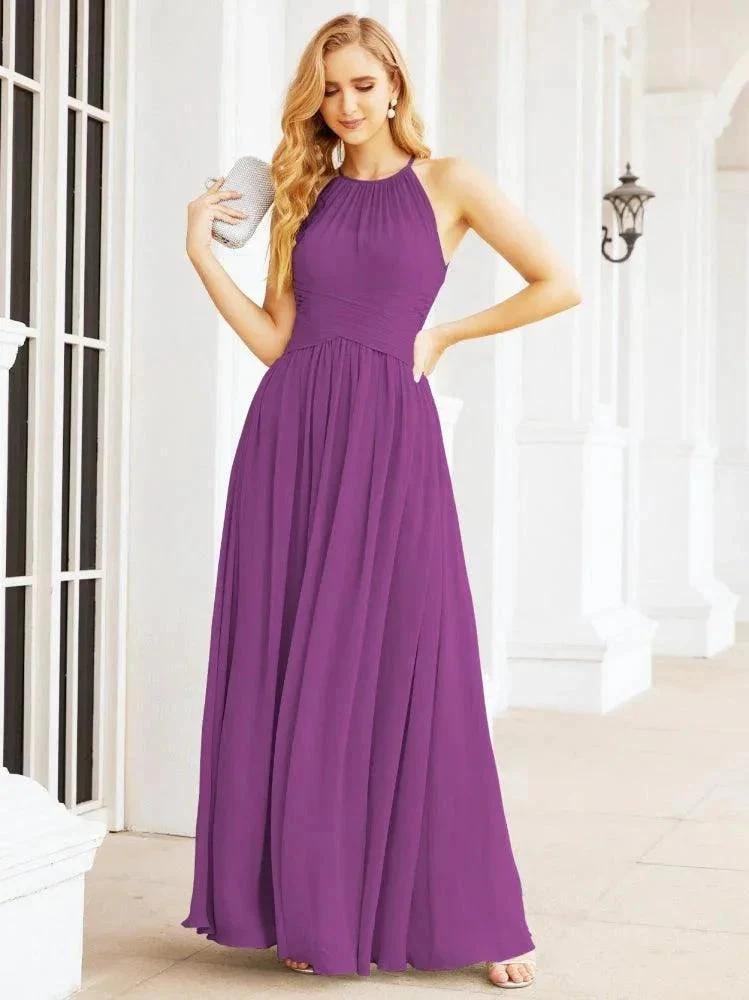 Numbersea Sleeveless Bridesmaid Dresses Long Prom Gown Zipper with Keyhole Back 28056 - Image 106