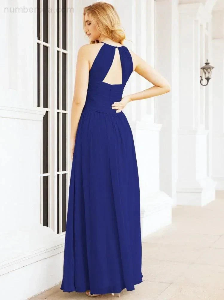 Numbersea Sleeveless Bridesmaid Dresses Long Prom Gown Zipper with Keyhole Back 28056 - Image 110
