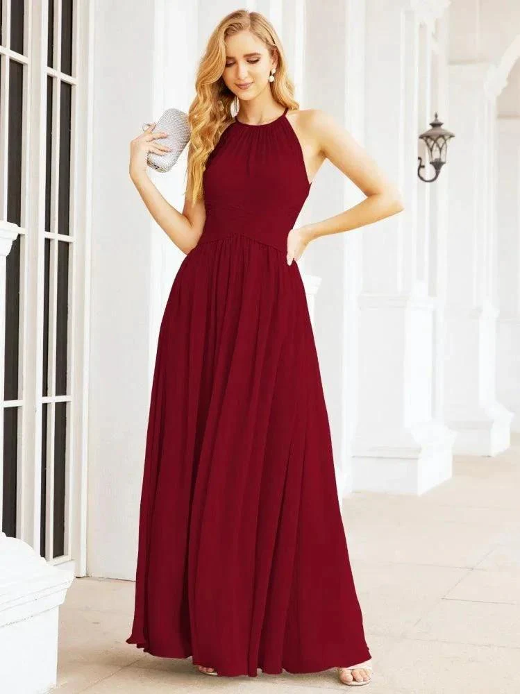 Numbersea Sleeveless Bridesmaid Dresses Long Prom Gown Zipper with Keyhole Back 28056 - Image 121