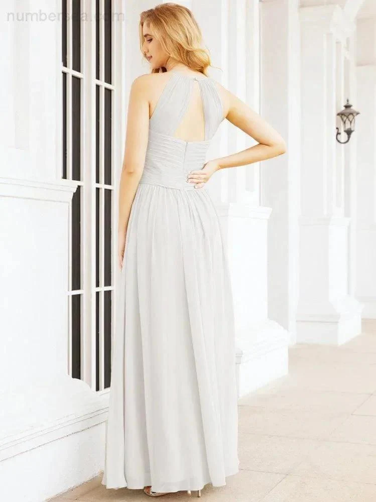 Numbersea Sleeveless Bridesmaid Dresses Long Prom Gown Zipper with Keyhole Back 28056 - Image 125