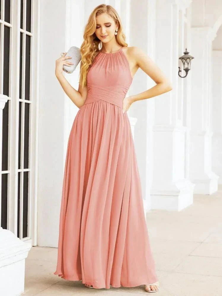 Numbersea Sleeveless Bridesmaid Dresses Long Prom Gown Zipper with Keyhole Back 28056 - Image 16