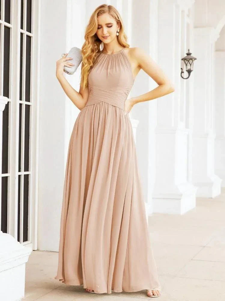Numbersea Sleeveless Bridesmaid Dresses Long Prom Gown Zipper with Keyhole Back 28056 - Image 22