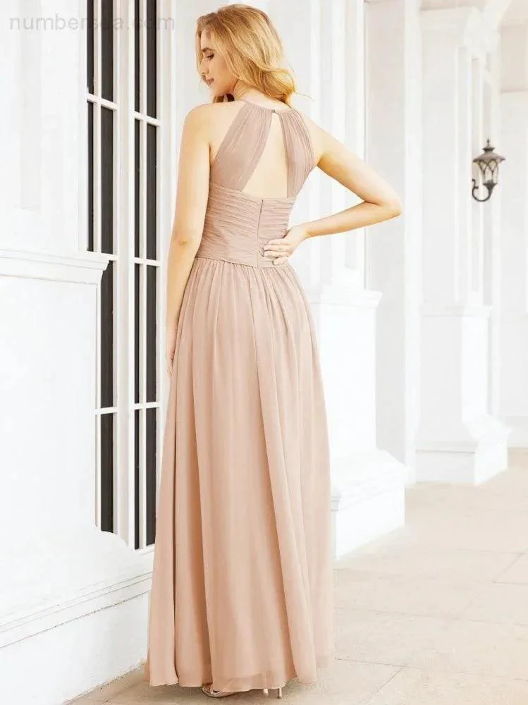 Numbersea Sleeveless Bridesmaid Dresses Long Prom Gown Zipper with Keyhole Back 28056 - Image 23