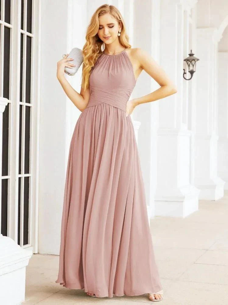 Numbersea Sleeveless Bridesmaid Dresses Long Prom Gown Zipper with Keyhole Back 28056 - Image 25