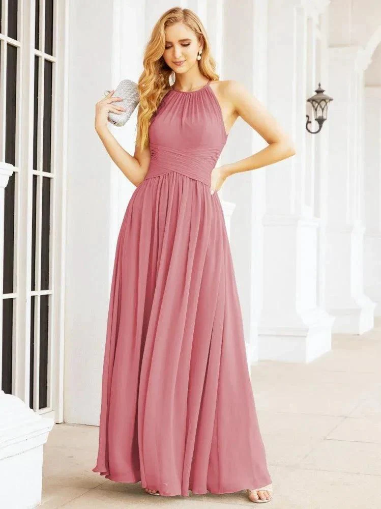 Numbersea Sleeveless Bridesmaid Dresses Long Prom Gown Zipper with Keyhole Back 28056 - Image 31