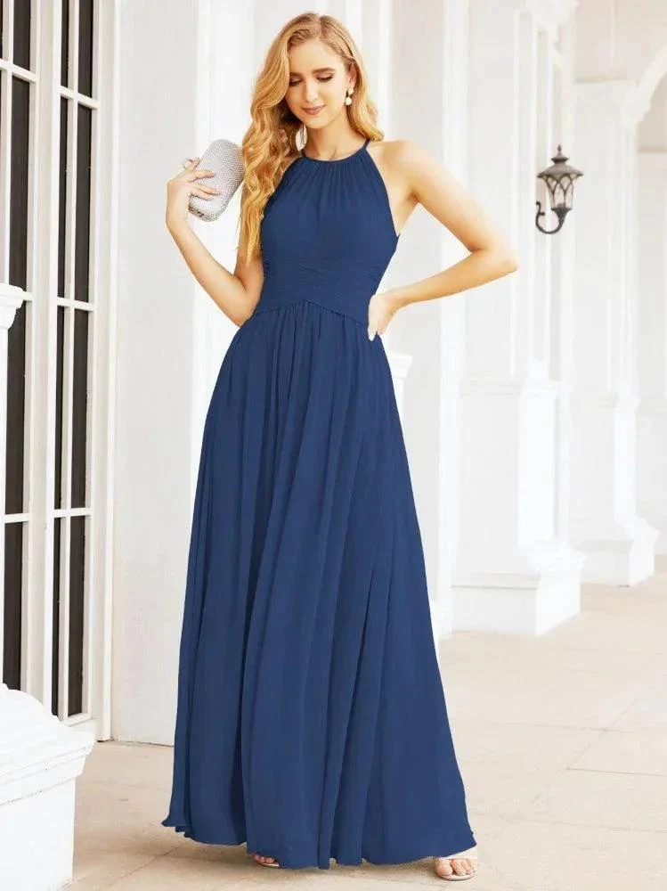 Numbersea Sleeveless Bridesmaid Dresses Long Prom Gown Zipper with Keyhole Back 28056 - Image 37