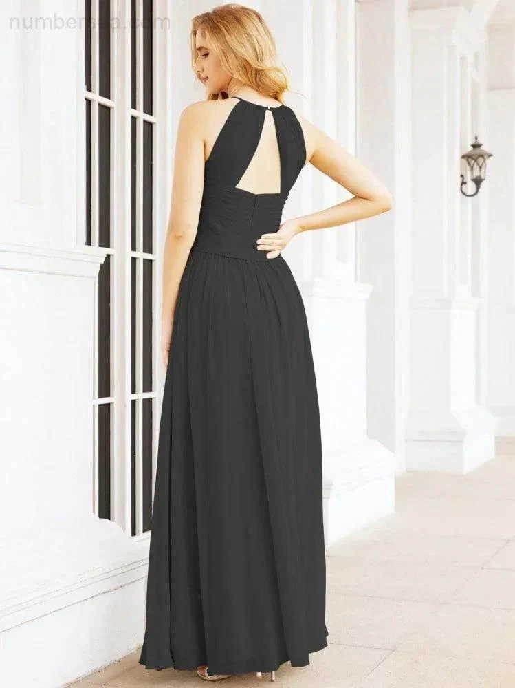 Numbersea Sleeveless Bridesmaid Dresses Long Prom Gown Zipper with Keyhole Back 28056 - Image 44
