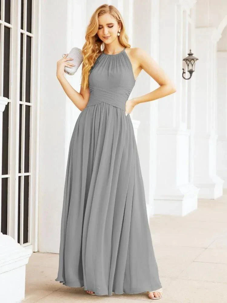 Numbersea Sleeveless Bridesmaid Dresses Long Prom Gown Zipper with Keyhole Back 28056 - Image 73