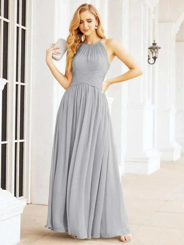 Numbersea Sleeveless Bridesmaid Dresses Long Prom Gown Zipper with Keyhole Back 28056 - Image 79