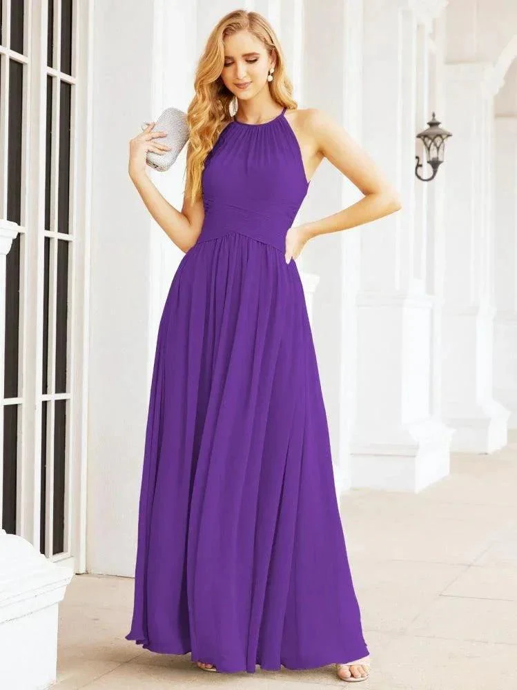 Numbersea Sleeveless Bridesmaid Dresses Long Prom Gown Zipper with Keyhole Back 28056 - Image 82