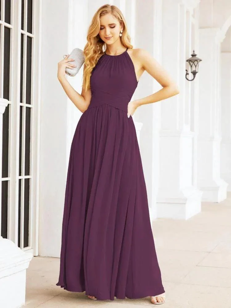 Numbersea Sleeveless Bridesmaid Dresses Long Prom Gown Zipper with Keyhole Back 28056 - Image 91