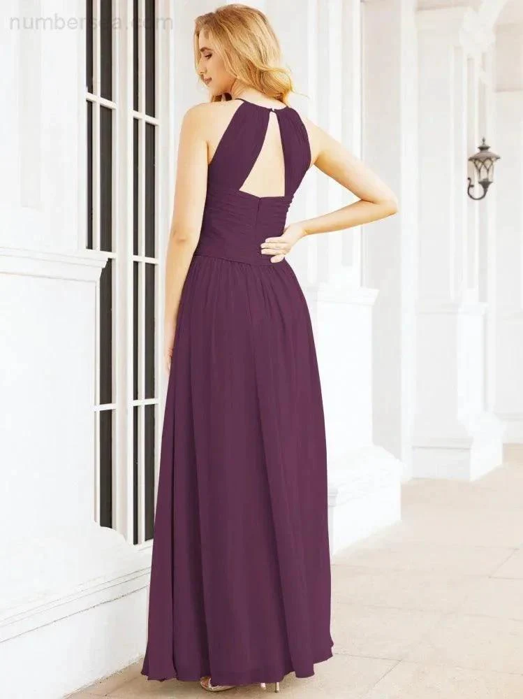 Numbersea Sleeveless Bridesmaid Dresses Long Prom Gown Zipper with Keyhole Back 28056 - Image 92