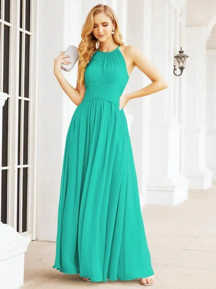 Numbersea Sleeveless Bridesmaid Dresses Long Prom Gown Zipper with Keyhole Back 28056 - Image 94