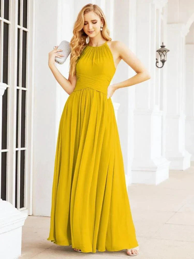 Numbersea Sleeveless Bridesmaid Dresses Long Prom Gown Zipper with Keyhole Back 28056 - Image 97
