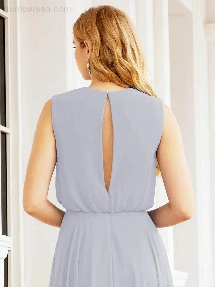 Numbersea Sleeveless Long Bridesmaid Dress A line Formal Evening Prom Gown 28025 - Image 10