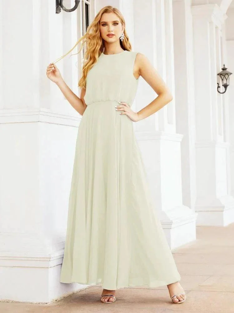 Numbersea Sleeveless Long Bridesmaid Dress A line Formal Evening Prom Gown 28025 - Image 101