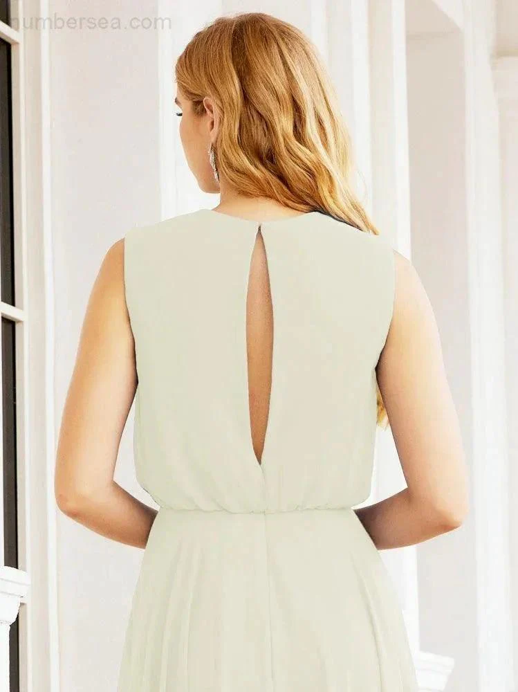 Numbersea Sleeveless Long Bridesmaid Dress A line Formal Evening Prom Gown 28025 - Image 102