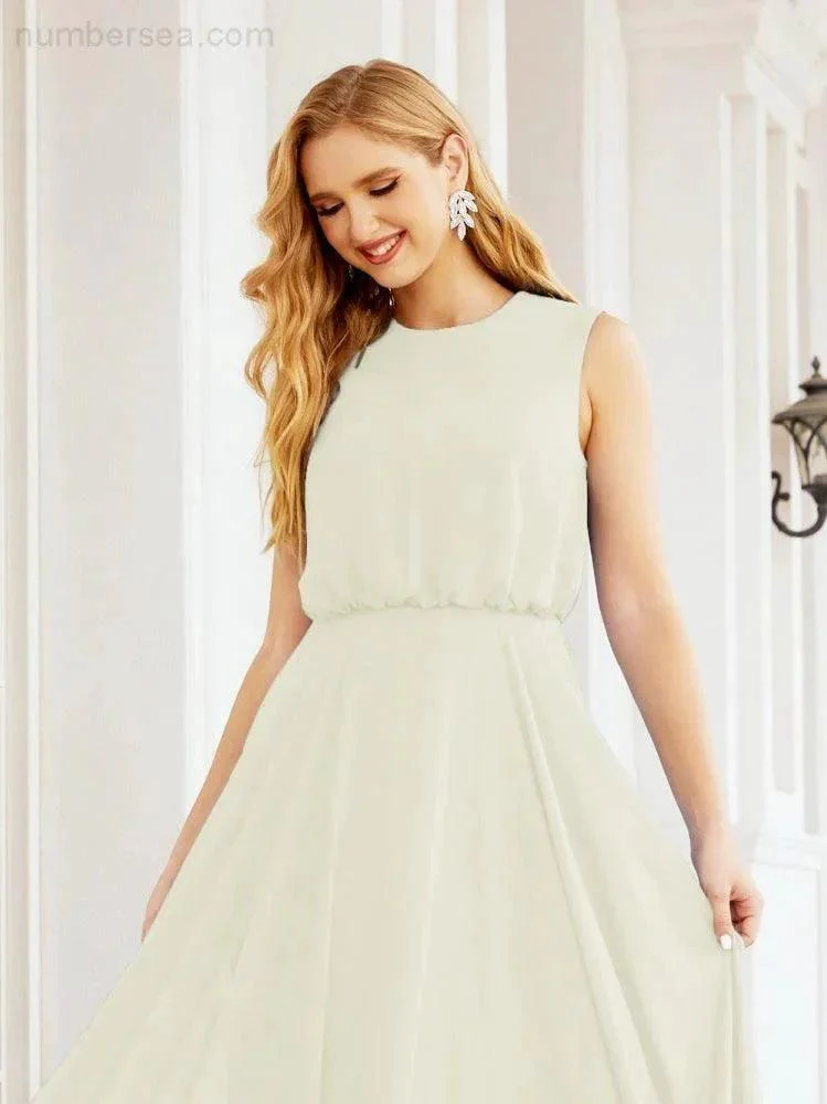 Numbersea Sleeveless Long Bridesmaid Dress A line Formal Evening Prom Gown 28025 - Image 103