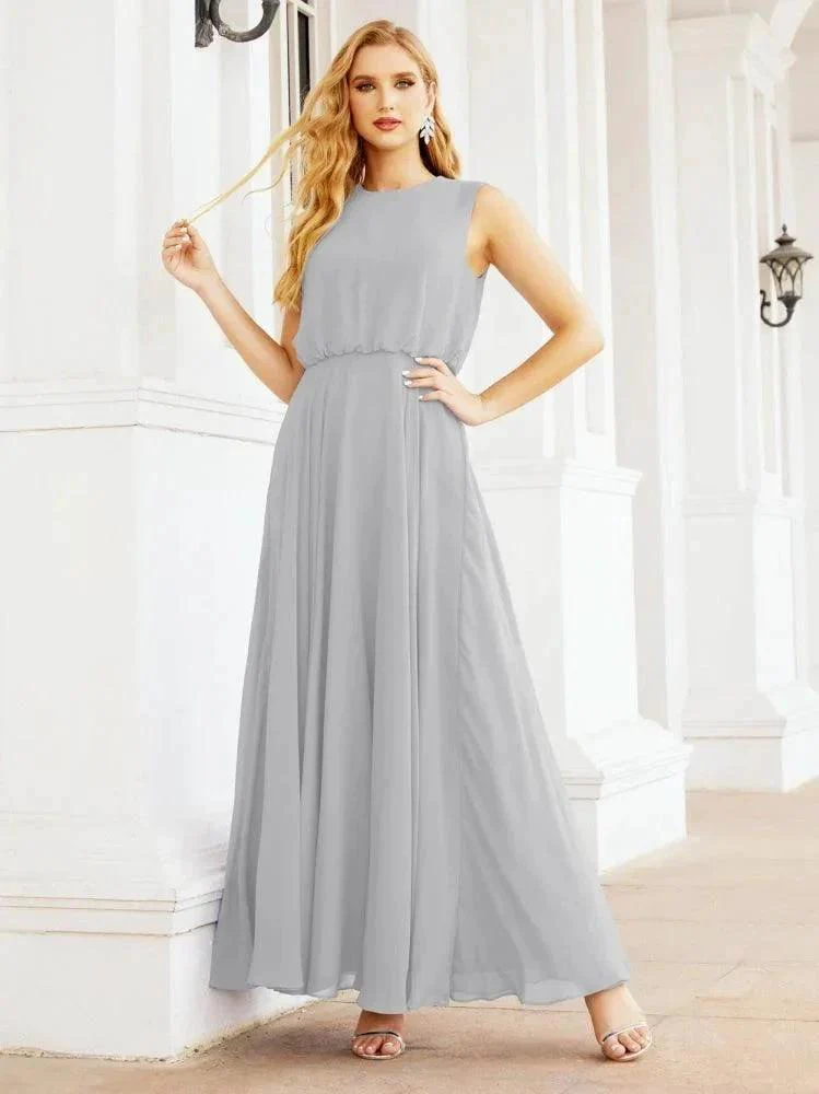 Numbersea Sleeveless Long Bridesmaid Dress A line Formal Evening Prom Gown 28025 - Image 105