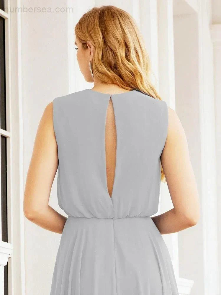 Numbersea Sleeveless Long Bridesmaid Dress A line Formal Evening Prom Gown 28025 - Image 106