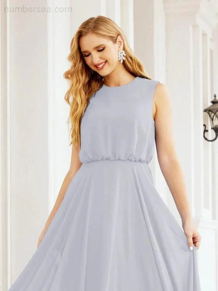 Numbersea Sleeveless Long Bridesmaid Dress A line Formal Evening Prom Gown 28025 - Image 11