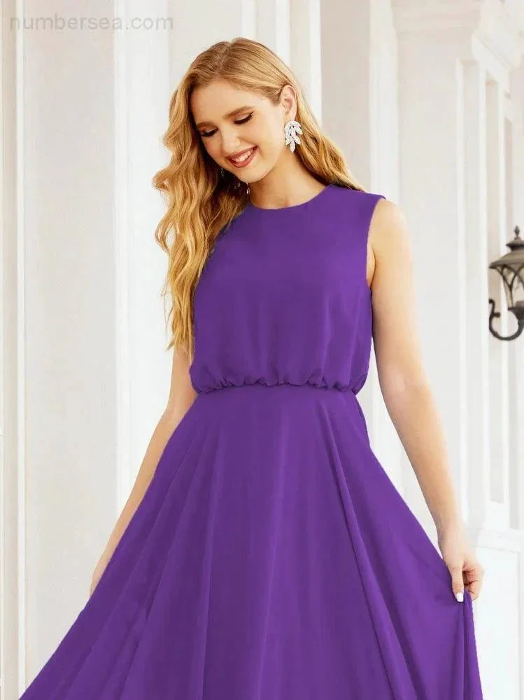 Numbersea Sleeveless Long Bridesmaid Dress A line Formal Evening Prom Gown 28025 - Image 111