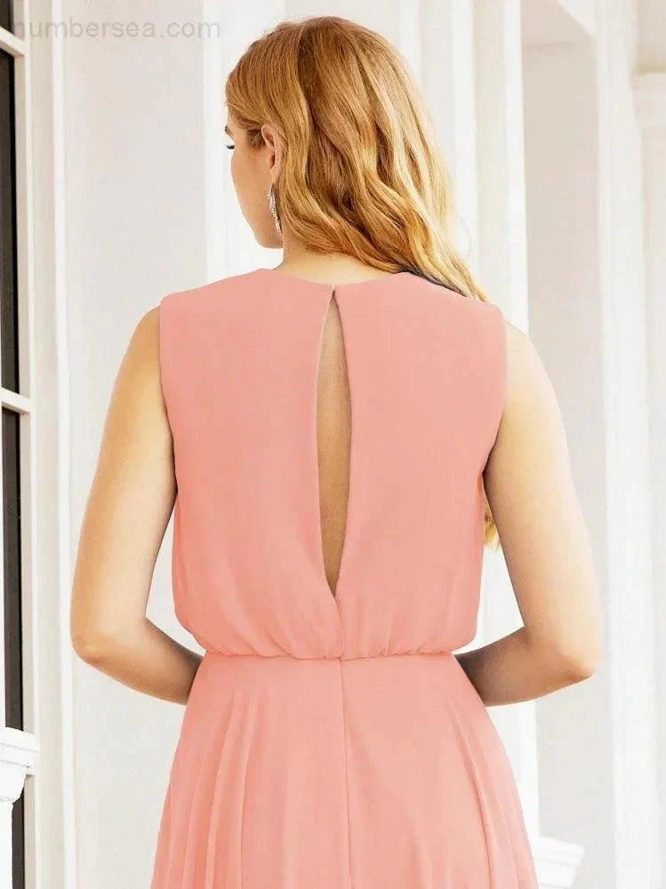 Numbersea Sleeveless Long Bridesmaid Dress A line Formal Evening Prom Gown 28025 - Image 114