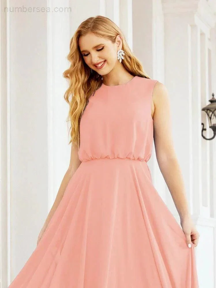 Numbersea Sleeveless Long Bridesmaid Dress A line Formal Evening Prom Gown 28025 - Image 115