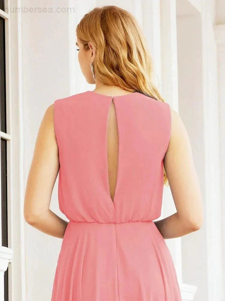 Numbersea Sleeveless Long Bridesmaid Dress A line Formal Evening Prom Gown 28025 - Image 118